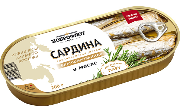 Сардина тихоокеанская (иваси) бланшированная в масле