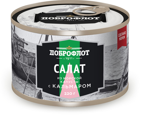 Салат из морской капусты с кальмаромя