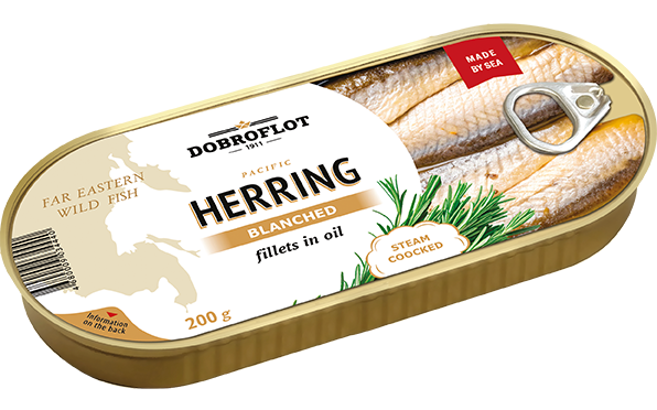 Blanched pacific herring fillets in oil  я