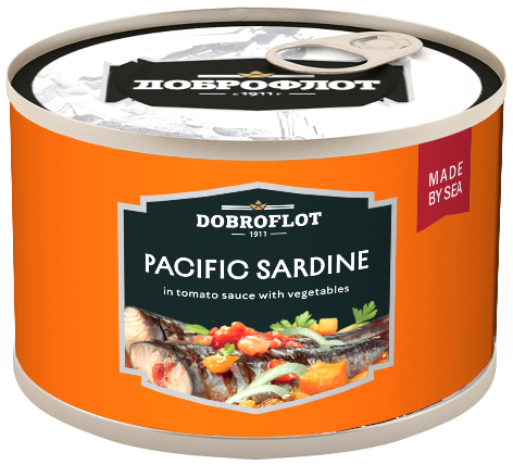 Pacific sardine in tomato sauce with vegetables